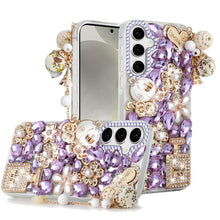 For Samsung S25/S24 Case Bling Faux Diamond Rhinestone Jewel + Tempered Glass