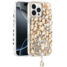 For iPhone 16 Pro 6.3in Case Full Bling Large 3D Jewel Cover + Tempered Glass