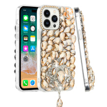 For iPhone 15 Case Full Bling Faux Diamond 3D Large Jewel + 2 Tempered Glass