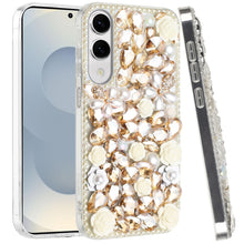 For Samsung S25 Edge Case Full Rhinestone 3D Rose Bling Cover + Tempered Glass