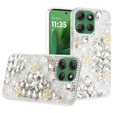 For Moto G Power 2025 Case Full 3D Rose Bling Phone Cover + Tempered Glass