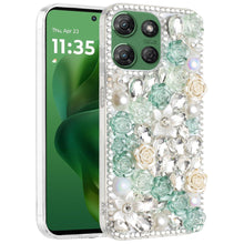 For Moto G Power 2025 Case Full 3D Rose Bling Phone Cover + Tempered Glass