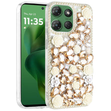 For Moto G Power 2025 Case Full 3D Rose Bling Phone Cover + Tempered Glass