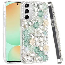 For Samsung Galaxy S24 FE Case Full Rhinestone 3D Rose Jewel Bling Phone Cover