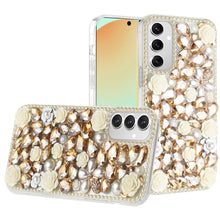For Samsung Galaxy S24 FE Case Full Rhinestone 3D Rose Jewel Bling Phone Cover
