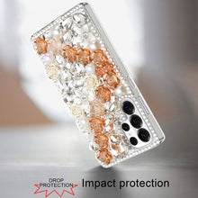 For Samsung S26 Ultra Case Full Rhinestone 3D Rose Bling Cover + Tempered Glass