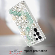For Samsung S26 Ultra Case Full Rhinestone 3D Rose Bling Cover + Tempered Glass