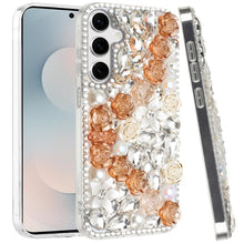 For Samsung S25 FE Case Full Rhinestone 3D Rose Bling Cover + Tempered Glass