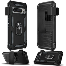 For Google Pixel 10 Pro XL Case Ringstand Holster Clip Combo + Tempered Glass