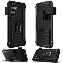 For Samsung S25+/S24+ Case Magnetic Ringstand Holster Clip Combo +Tempered Glass