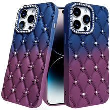 For iPhone 14 PRO MAX 6.7 in. Case Bling Diamond Pattern Thick Silicone Cover