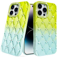 For iPhone 14 PRO MAX 6.7 in. Case Bling Diamond Pattern Thick Silicone Cover