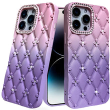 For iPhone 14 PRO MAX 6.7 in. Case Bling Diamond Pattern Thick Silicone Cover