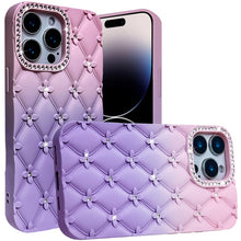 For iPhone 14 PRO MAX 6.7 in. Case Bling Diamond Pattern Thick Silicone Cover