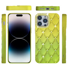 For iPhone 14 PRO MAX 6.7 in. Case Bling Diamond Pattern Thick Silicone Cover