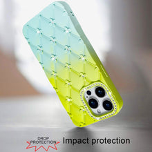 For iPhone 15 Pro Max Case Bling Diamond Pattern Padded Cover + 2 Tempered Glass