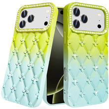 For iPhone 17 PRO Case Bling Diamond Pattern Rubber Phone Cover + Tempered Glass