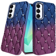 For Samsung A16 5G Case Bling Diamond Pattern Padded Cover + Tempered Glass