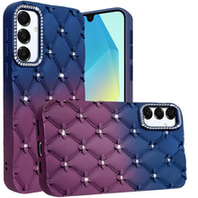 For Samsung A16 5G Case Bling Diamond Pattern Padded Cover + Tempered Glass