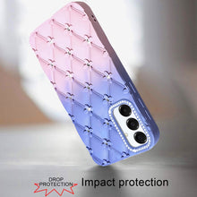 For Samsung A16 5G Case Bling Diamond Pattern Padded Cover + Tempered Glass