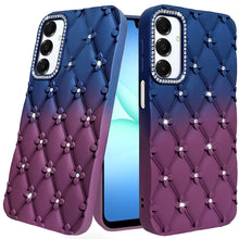 For Samsung A17 5G Case Bling Diamond Pattern Silicone Cover + Tempered Glass