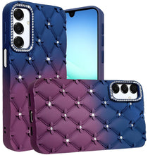 For Samsung A17 5G Case Bling Diamond Pattern Silicone Cover + Tempered Glass