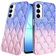 For Samsung A17 5G Case Bling Diamond Pattern Silicone Cover + Tempered Glass