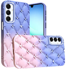 For Samsung A17 5G Case Bling Diamond Pattern Silicone Cover + Tempered Glass
