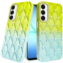 For Samsung A17 5G Case Bling Diamond Pattern Silicone Cover + Tempered Glass