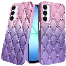 For Samsung A17 5G Case Bling Diamond Pattern Silicone Cover + Tempered Glass