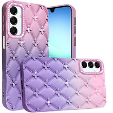 For Samsung A17 5G Case Bling Diamond Pattern Silicone Cover + Tempered Glass