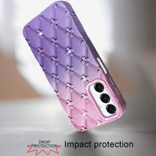 For Samsung A17 5G Case Bling Diamond Pattern Silicone Cover + Tempered Glass
