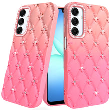 For Samsung A17 5G Case Bling Diamond Pattern Silicone Cover + Tempered Glass