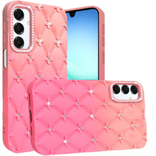 For Samsung A17 5G Case Bling Diamond Pattern Silicone Cover + Tempered Glass