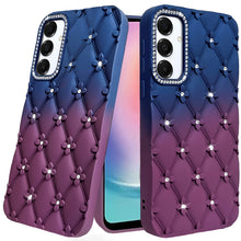 For Samsung A26 5G Case Bling Diamond Pattern Padded Cover + Tempered Glass