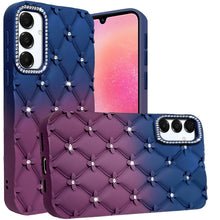 For Samsung A26 5G Case Bling Diamond Pattern Padded Cover + Tempered Glass