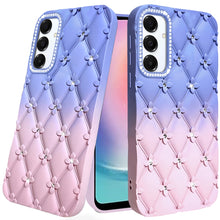 For Samsung A26 5G Case Bling Diamond Pattern Padded Cover + Tempered Glass