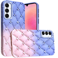 For Samsung A26 5G Case Bling Diamond Pattern Padded Cover + Tempered Glass