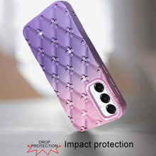 For Samsung A26 5G Case Bling Diamond Pattern Padded Cover + Tempered Glass