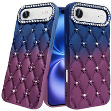 For iPhone Air Case Bling Diamond Pattern Rubber Phone Cover + Tempered Glass