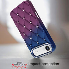 For iPhone Air Case Bling Diamond Pattern Rubber Phone Cover + Tempered Glass