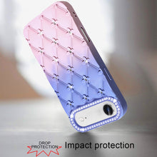 For iPhone Air Case Bling Diamond Pattern Rubber Phone Cover + Tempered Glass