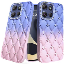 For Motorola Edge 2025 Case Bling Diamond Pattern Padded Design Phone Cover