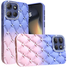 For Motorola Edge 2025 Case Bling Diamond Pattern Padded Design Phone Cover