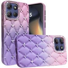 For Motorola Edge 2025 Case Bling Diamond Pattern Padded Design Phone Cover