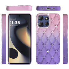 For Motorola Edge 2025 Case Bling Diamond Pattern Padded Design Phone Cover