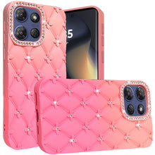 For Motorola Edge 2025 Case Bling Diamond Pattern Padded Design Phone Cover