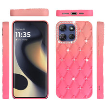 For Motorola Edge 2025 Case Bling Diamond Pattern Padded Design Phone Cover