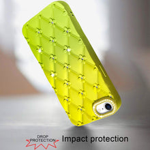 For iPhone 16e Case Bling Diamond Pattern Padded Phone Cover + Tempered Glass