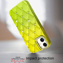 For iPhone 12/12 Pro Case Bling Diamond Pattern Padded Cover + Tempered Glass